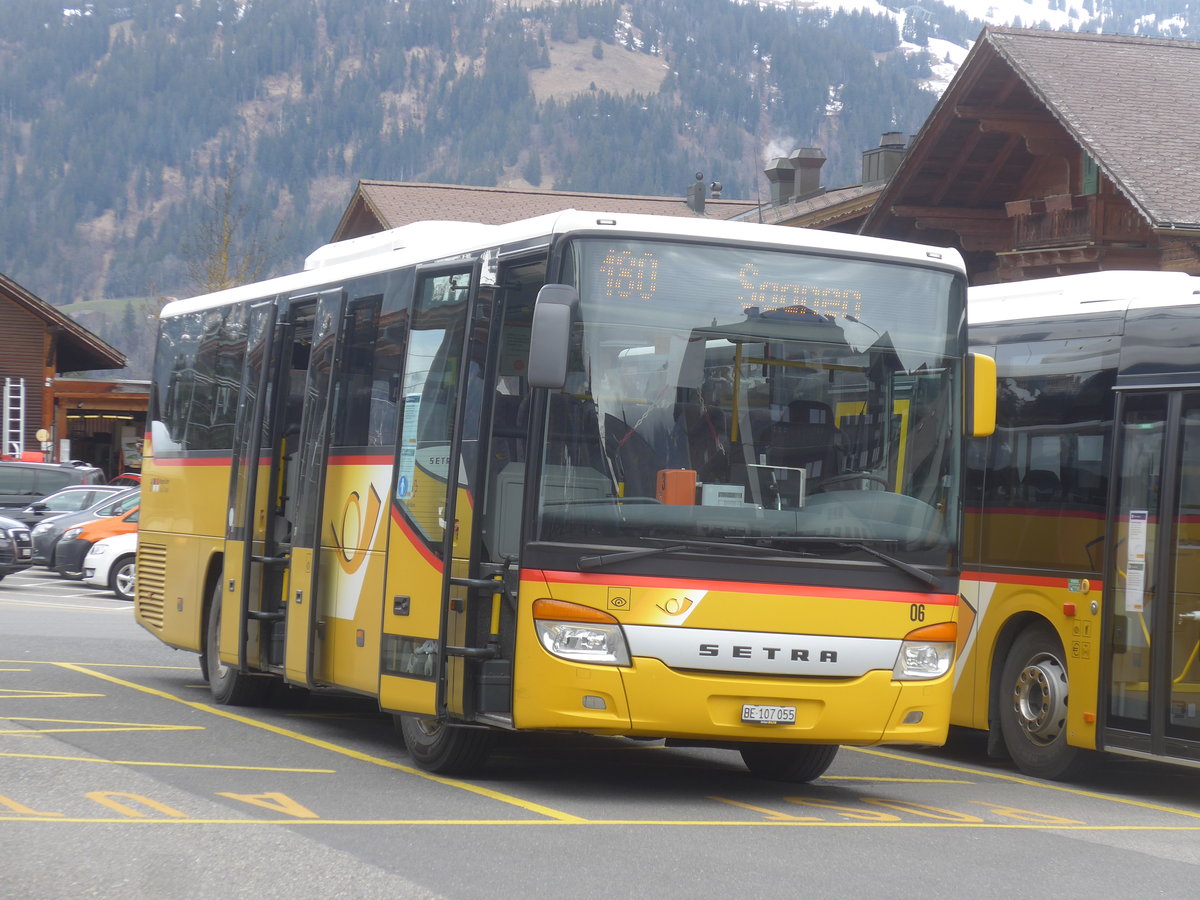 (215'137) - K�bli, Gstaad - Nr. 6/BE 107'055 - Setra am 14. M�rz 2020 beim Bahnhof Gstaad