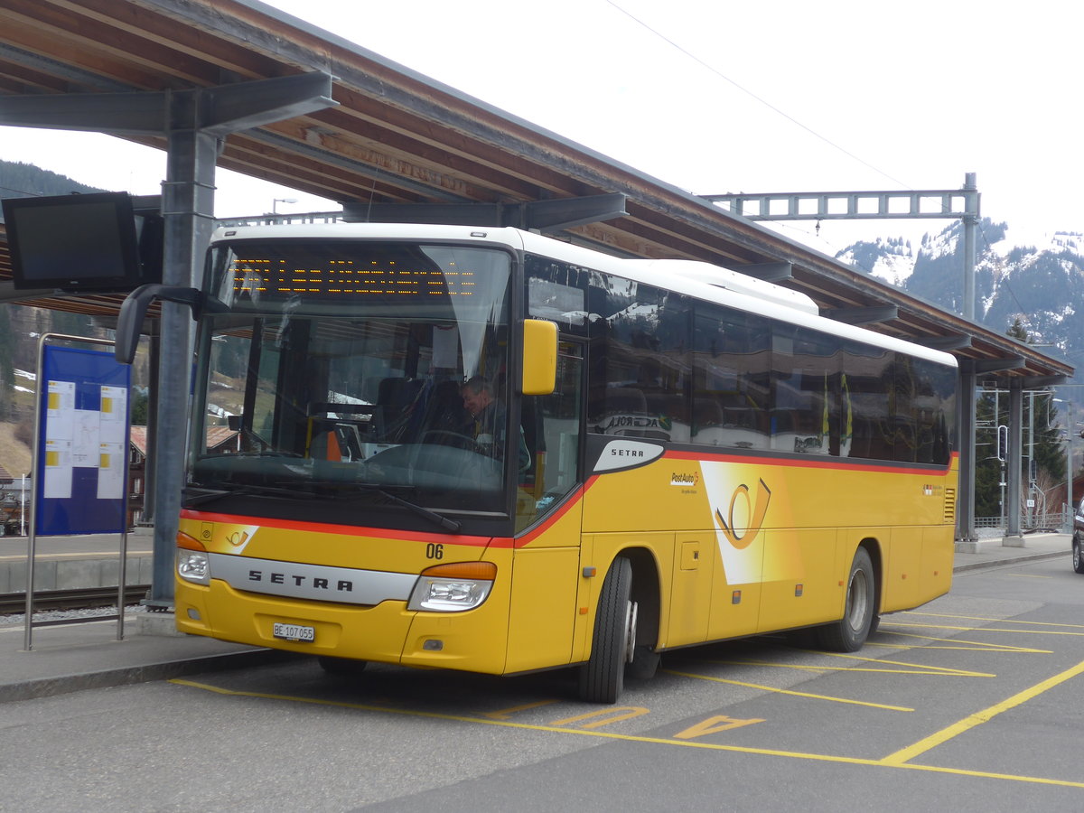 (215'146) - K�bli, Gstaad - Nr. 6/BE 107'055 - Setra am 14. M�rz 2020 beim Bahnhof Gstaad