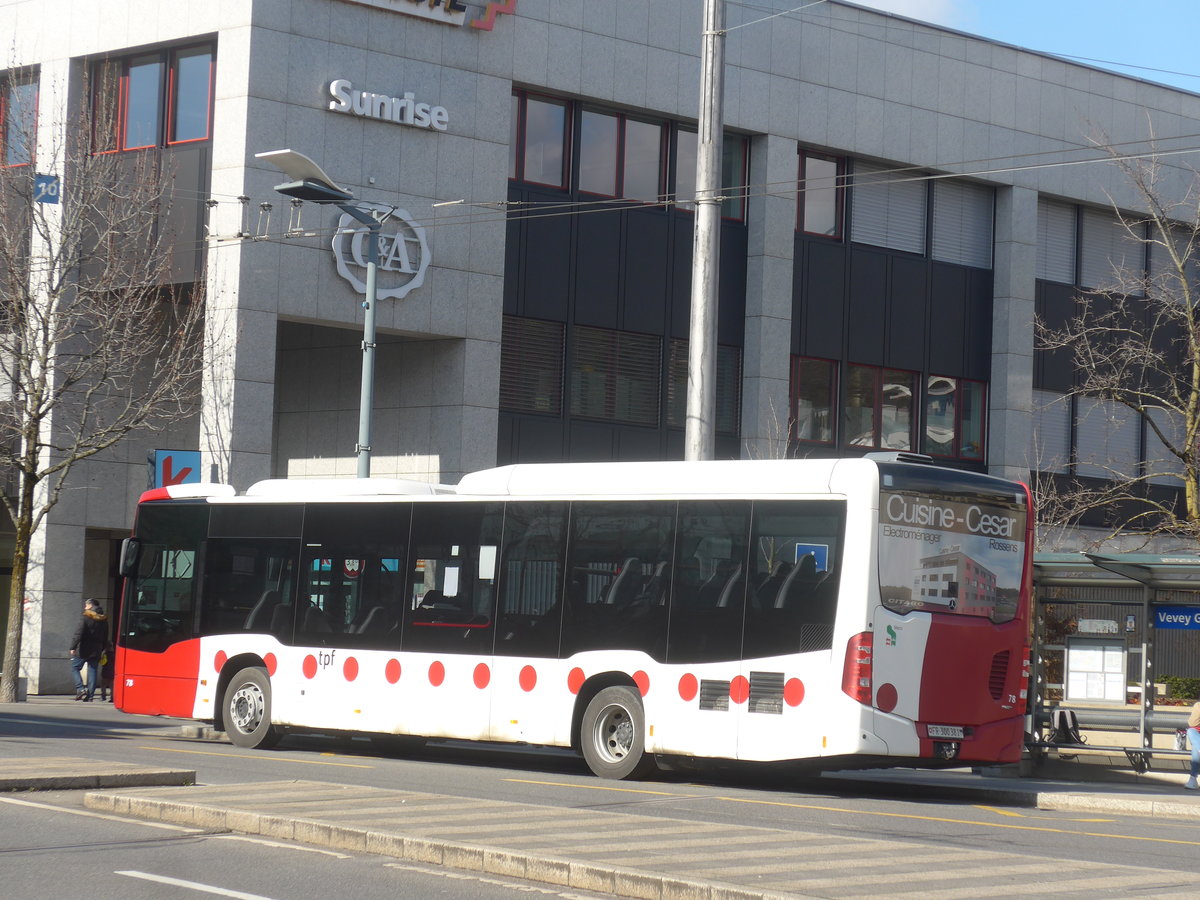 (215'175) - TPF Fribourg - Nr. 78/FR 300'381 - Mercedes am 14. M�rz 2020 beim Bahnhof Vevey