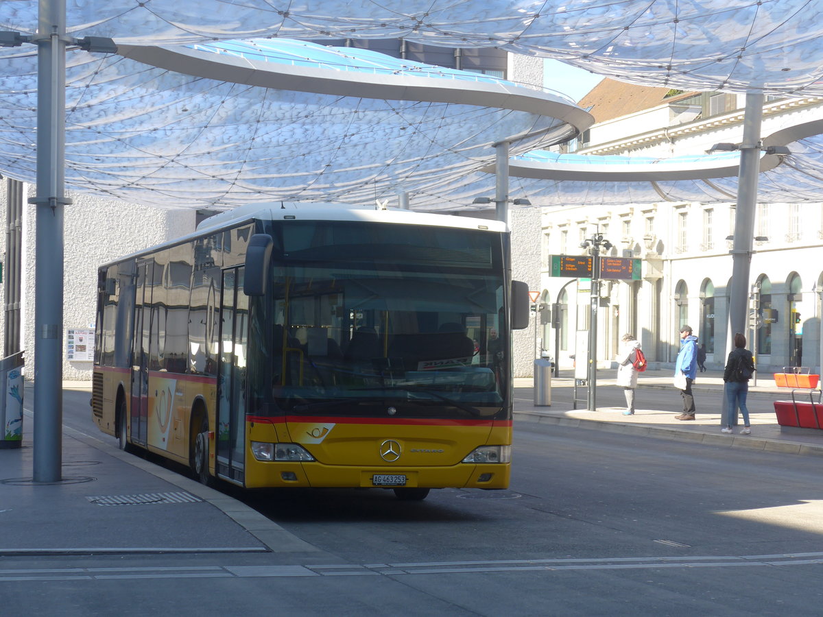 (215'198) - Brem, W�lflinswil - AG 463'253 - Mercedes (ex PostAuto Nordschweiz) am 15. M�rz 2020 beim Bahnhof Aarau