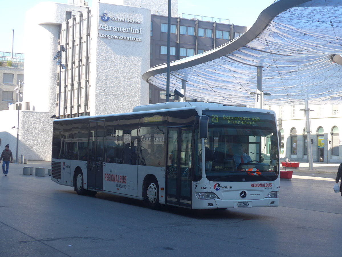 (215'204) - Knecht, Windisch - Nr. 450/AG 7999 - Mercedes am 15. M�rz 2020 beim Bahnhof Aarau