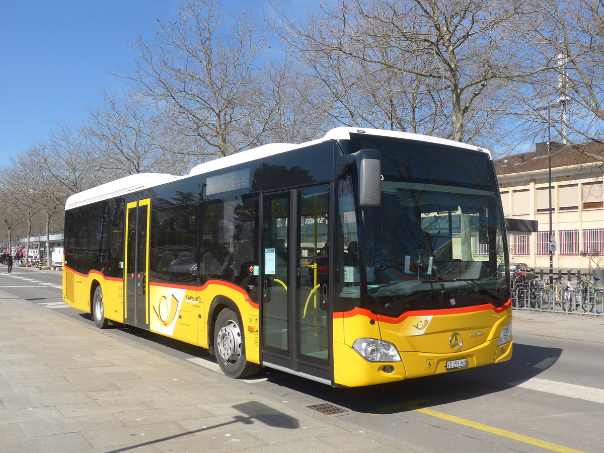 (215'231) - CarPostal Ouest - VD 259'968 - Mercedes am 15. M�rz 2020 beim Bahnhof Yverdon