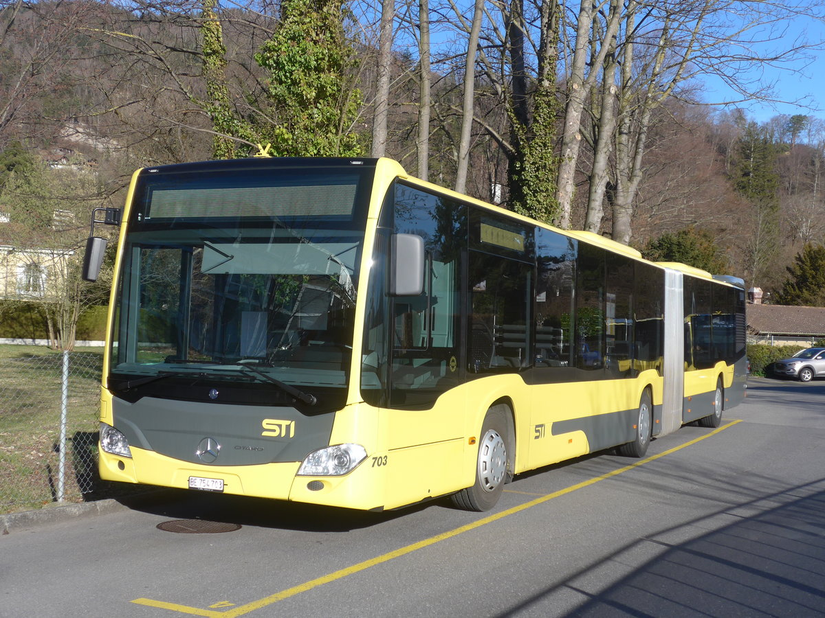 (215'266) - STI Thun - Nr. 703/BE 754'703 - Mercedes am 15. M�rz 2020 bei der Schiffl�ndte Thun