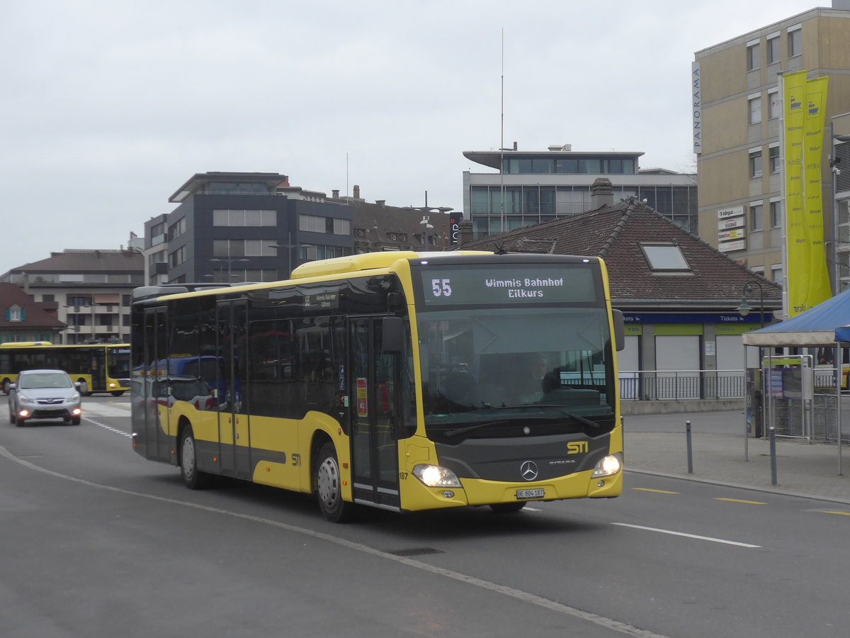 (215'361) - STI Thun - Nr. 187/BE 804'187 - Mercedes am 22. M�rz 2020 beim Bahnhof Thun