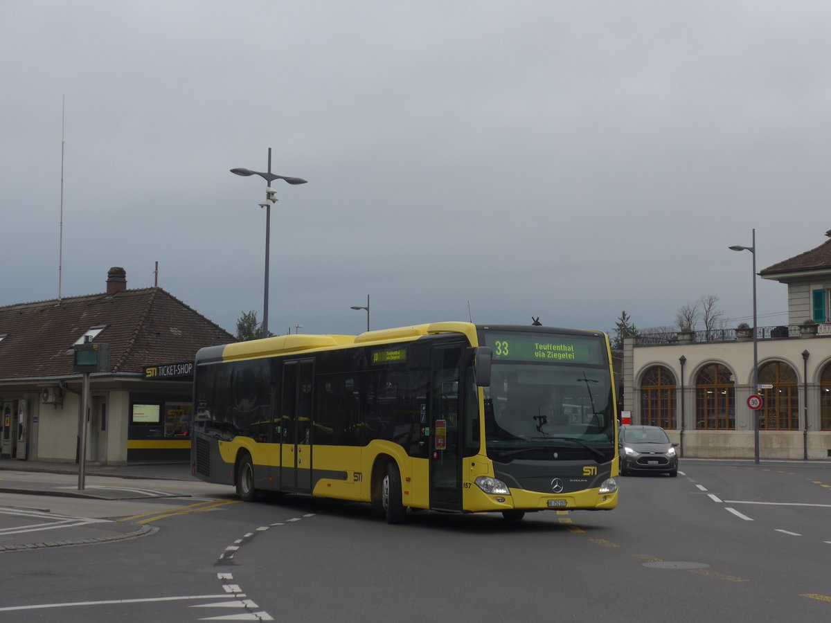 (215'364) - STI Thun - Nr. 157/BE 752'157 - Mercedes am 22. M�rz 2020 beim Bahnhof Thun
