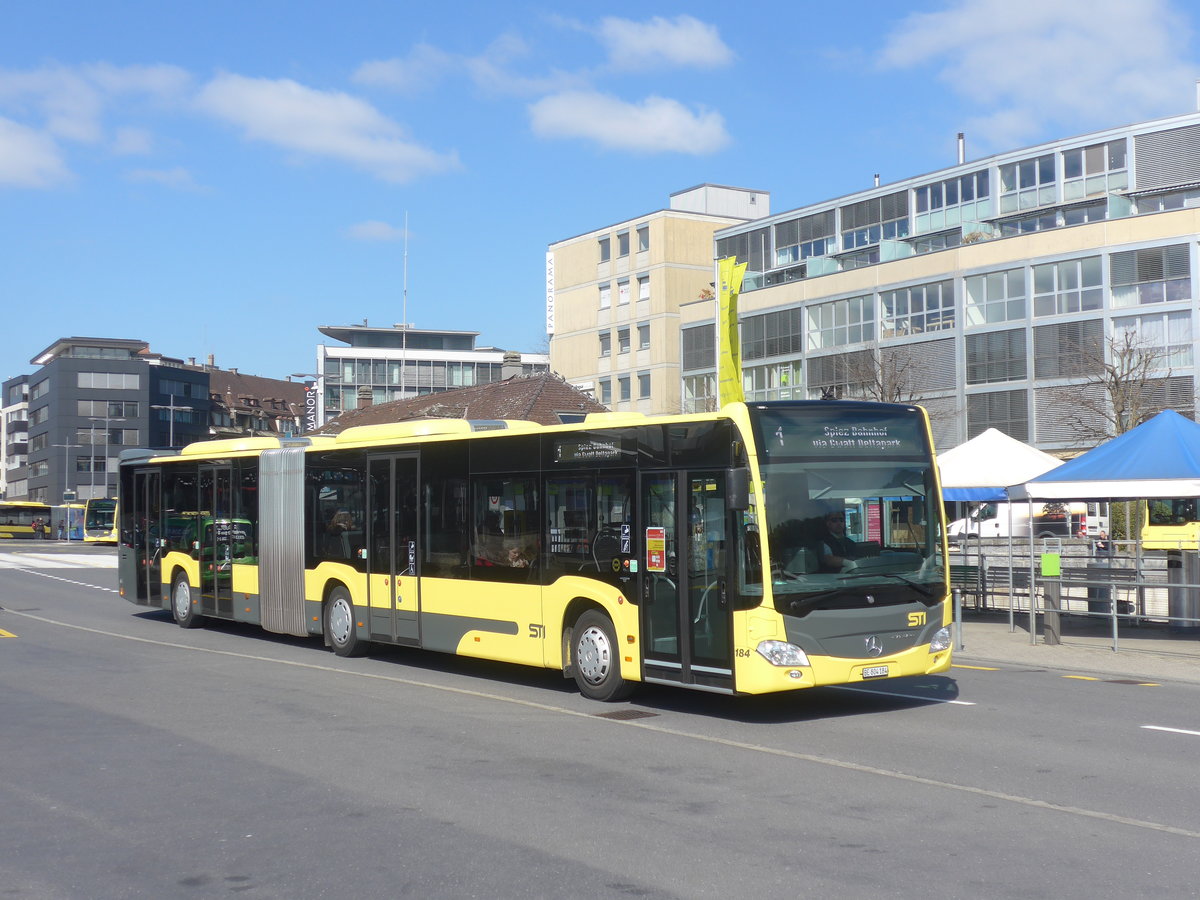 (215'470) - STI Thun - Nr. 184/BE 804'184 - Mercedes am 23. M�rz 2020 beim Bahnhof Thun