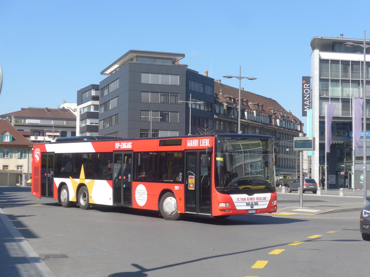 (215'473) - STI Thun - Nr. 149/BE 801'149 - MAN am 23. M�rz 2020 beim Bahnhof Thun
