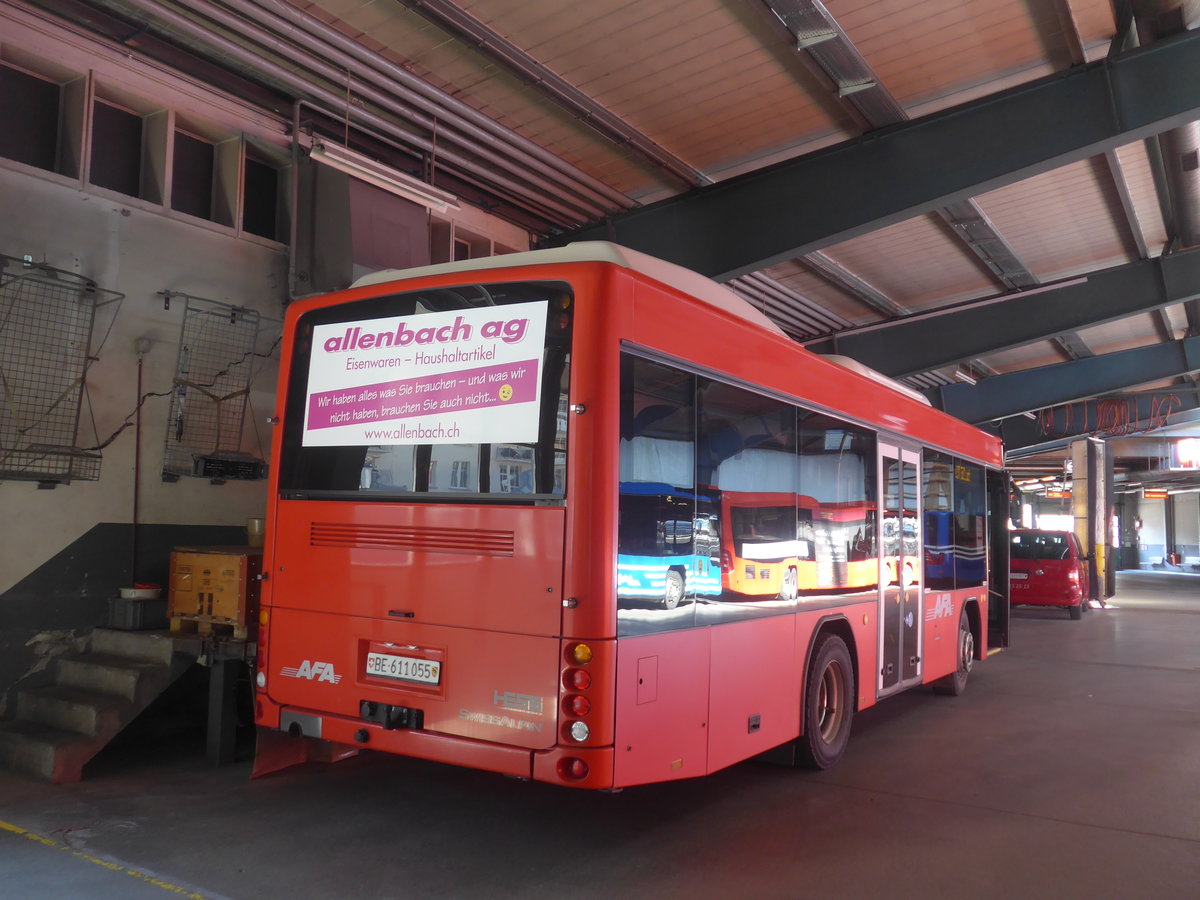(215'535) - AFA Adelboden - Nr. 55/BE 611'055 - Scania/Hess am 25. M�rz 2020 in Adelboden, Busstation