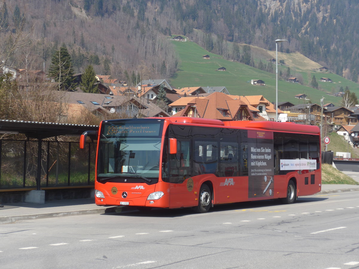 (215'552) - AFA Adelboden - Nr. 28/BE 43'089 - Mercedes am 25. M�rz 2020 beim Bahnhof Frutigen