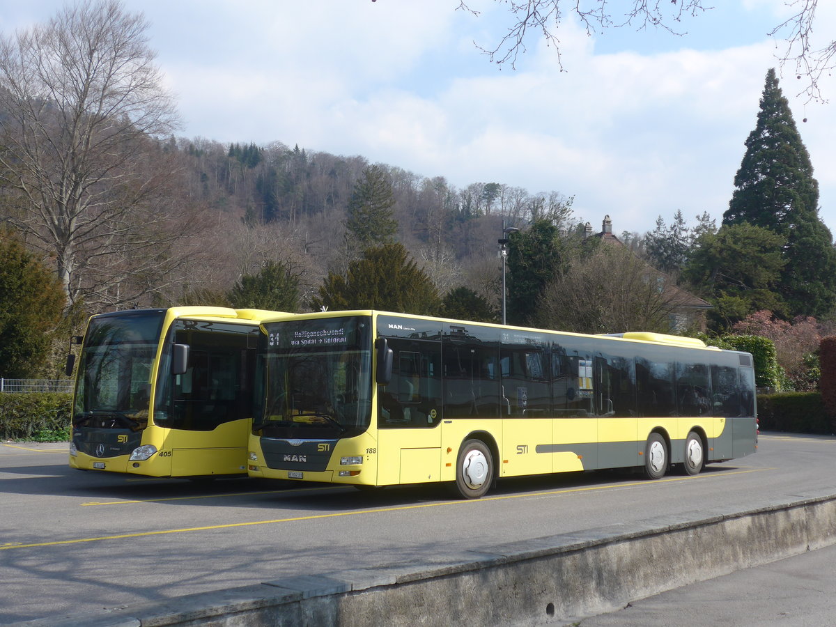 (215'561) - STI Thun - Nr. 188/BE 804'188 - MAN am 26. M�rz 2020 bei der Schiffl�ndte Thun