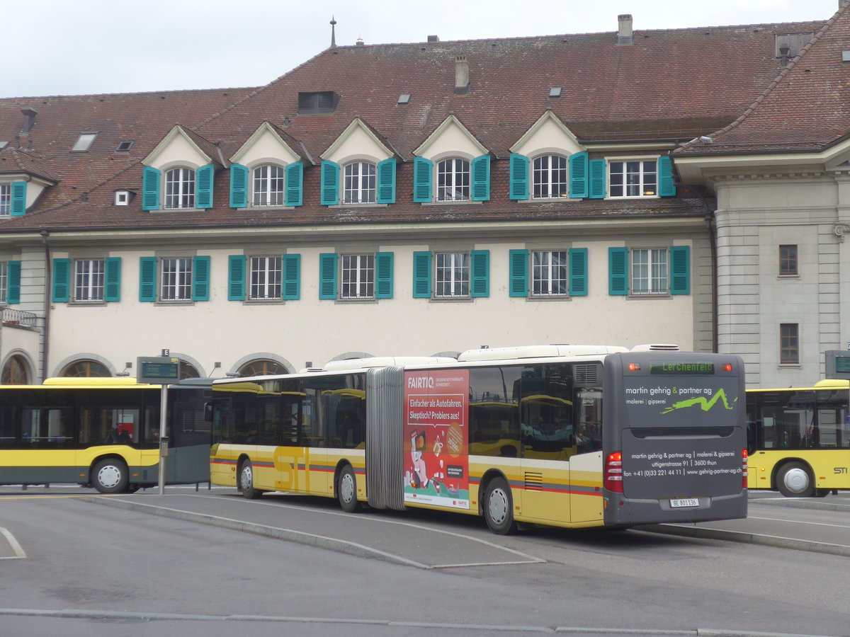 (215'686) - STI Thun - Nr. 136/BE 801'136 - Mercedes am 30. M�rz 2020 beim Bahnhof Thun