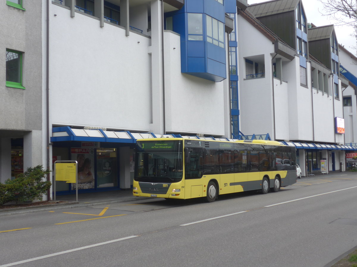 (215'693) - STI Thun - Nr. 158/BE 752'158 - MAN am 30. M�rz 2020 in Thun, Postbr�cke