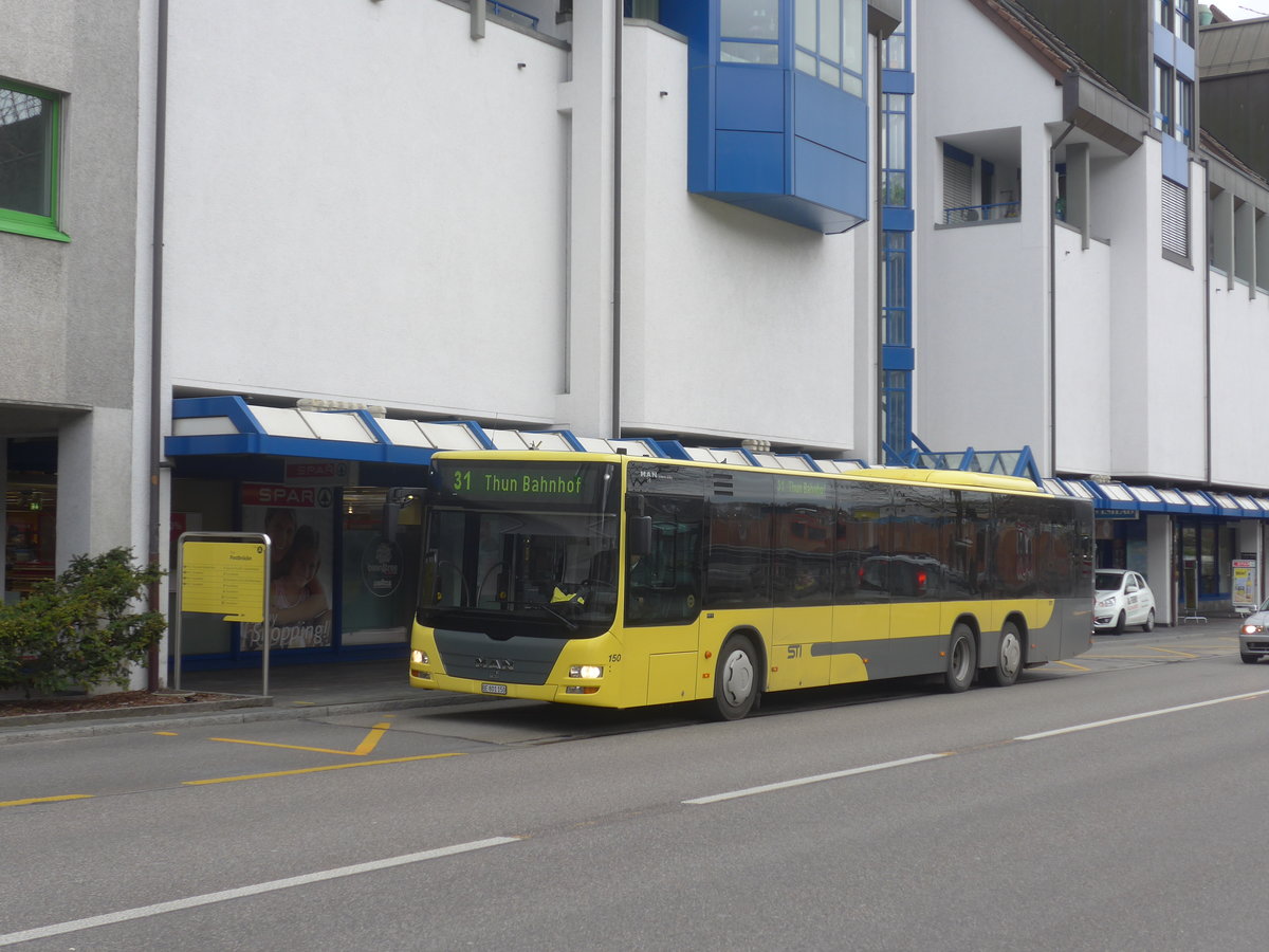(215'695) - STI Thun - Nr. 150/BE 801'150 - MAN am 30. M�rz 2020 in Thun, Postbr�cke