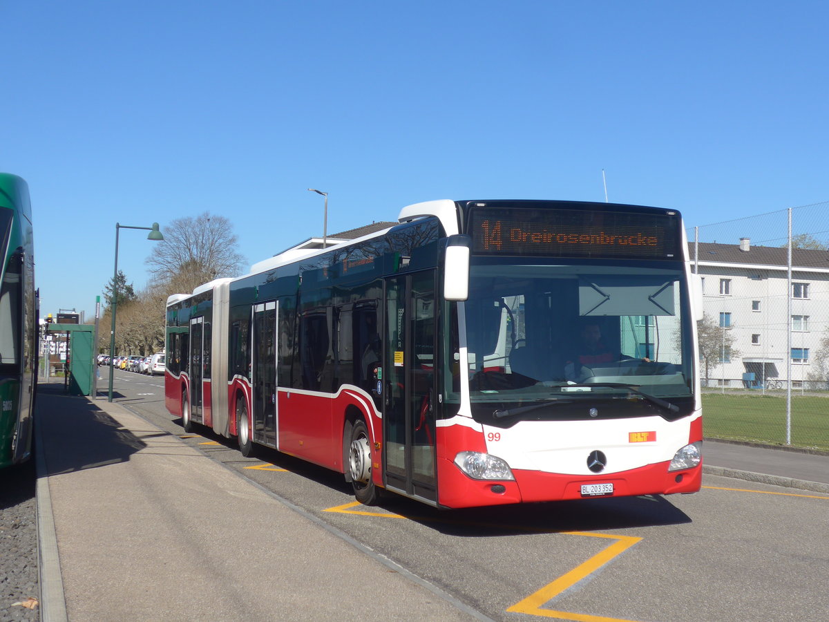 (215'719) - BLT Oberwil - Nr. 99/BL 203'352 - Mercedes (ex Gschwindl, A-Wien Nr. 8413) am 31. M�rz 2020 in Muttenz, Rothausstrasse