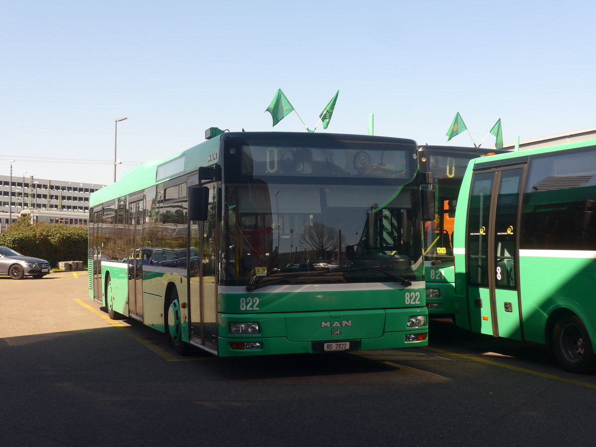(215'736) - BVB Basel - Nr. 822/BS 2822 - MAN am 31. M�rz 2020 in Basel, Garage Rankstrasse