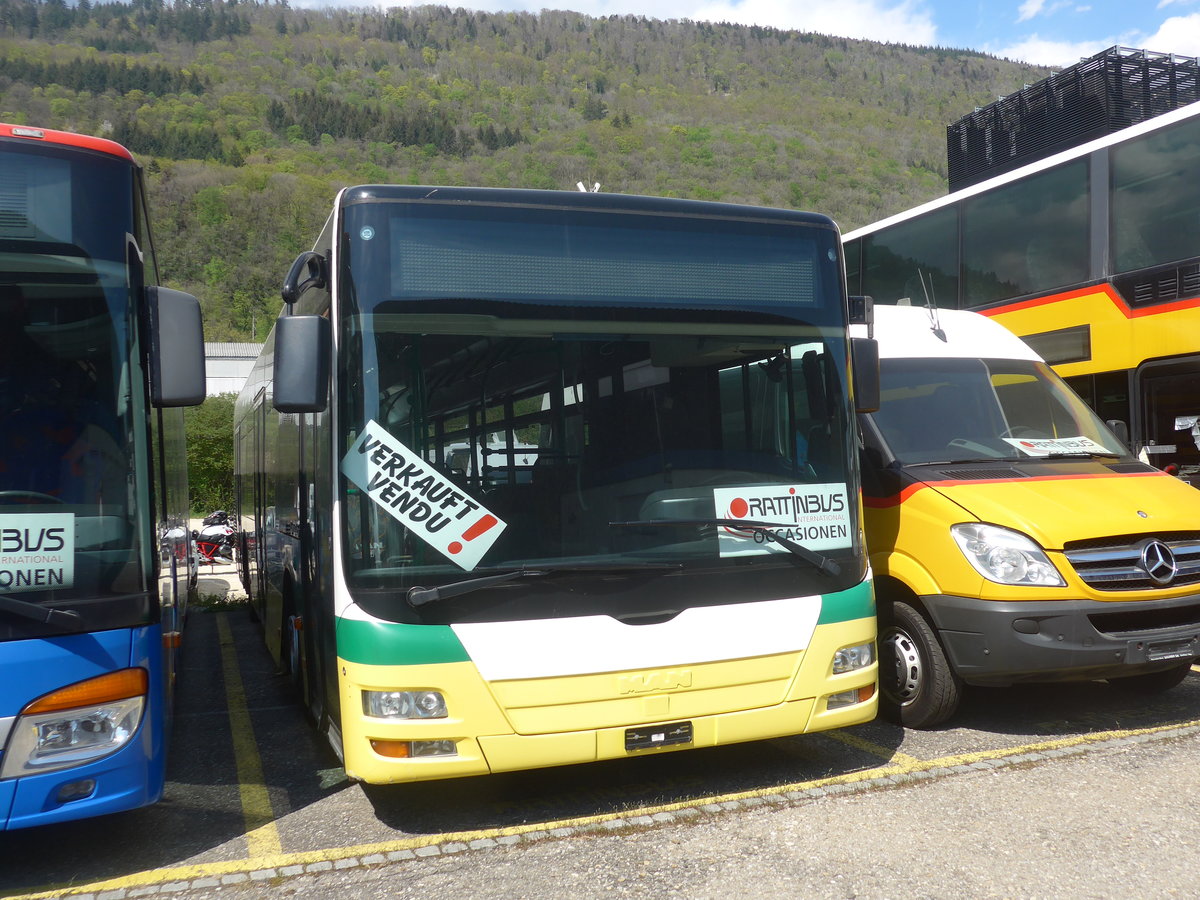 (216'029) - transN, La Chaux-de-Fonds - Nr. 207 - MAN (ex TN Neuch�tel Nr. 207) am 12. April 2020 in Biel, Rattinbus