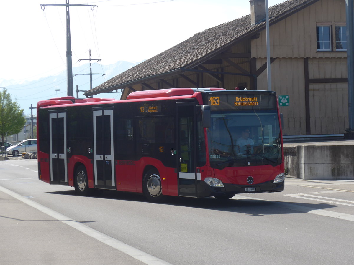 (216'114) - Bernmobil, Bern - Nr. 442/BE 855'442 - Mercedes am 16. April 2020 beim Bahnhof M�nsingen