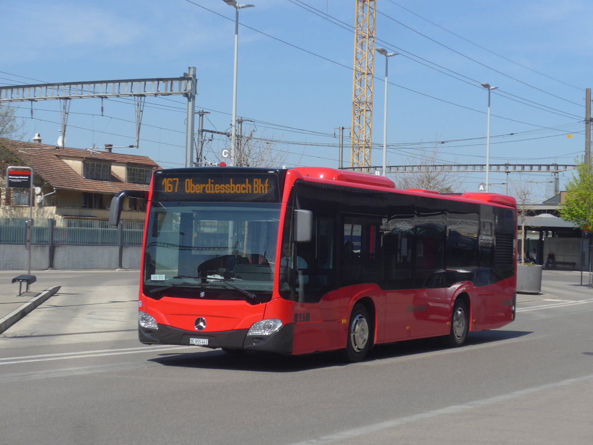 (216'119) - Bernmobil, Bern - Nr. 441/BE 855'441 - Mercedes am 16. April 2020 beim Bahnhof M�nsingen