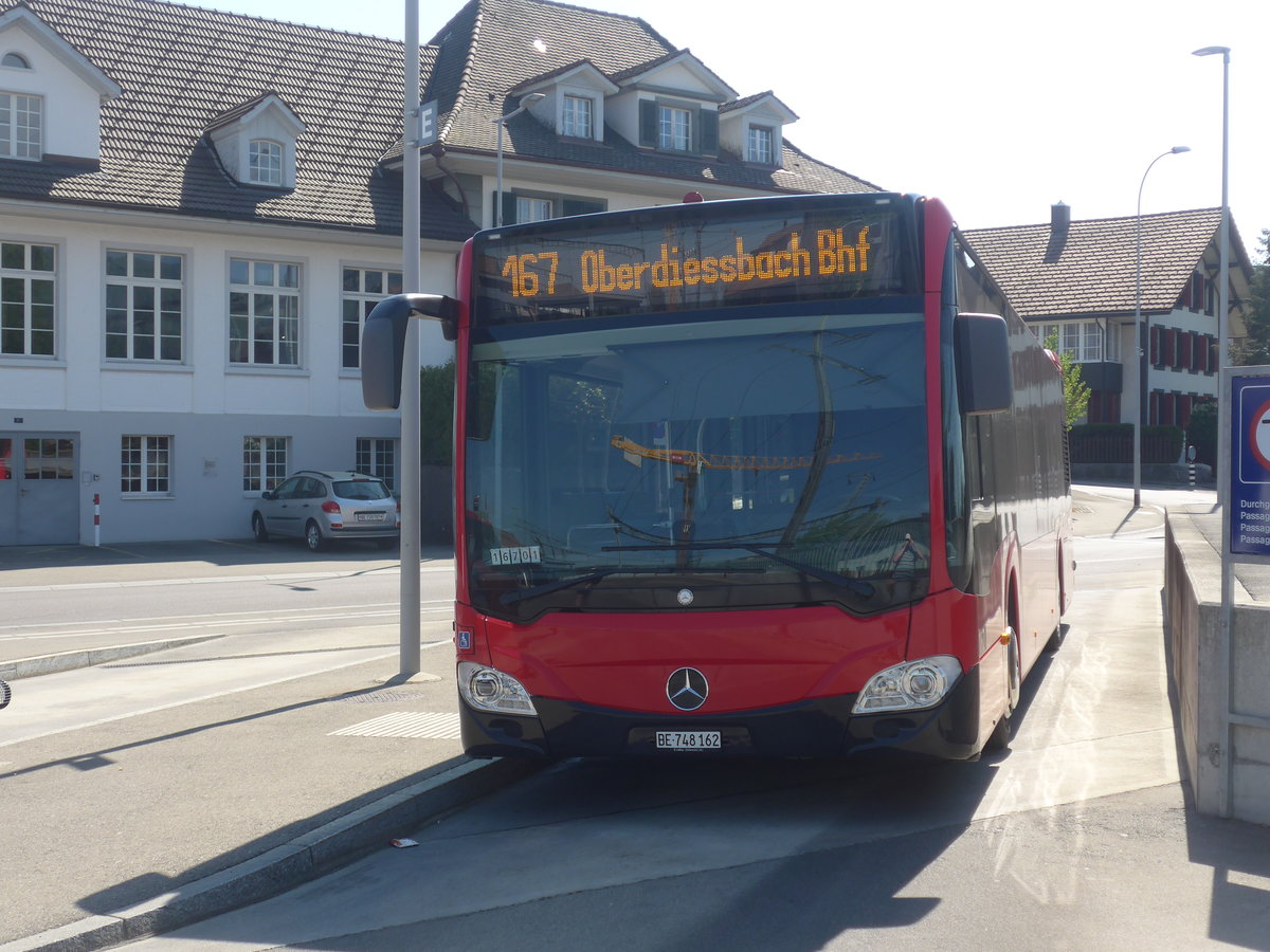 (216'342) - Bernmobil, Bern - Nr. 162/BE 748'162 - Mercedes am 22. April 2020 beim Bahnhof M�nsingen