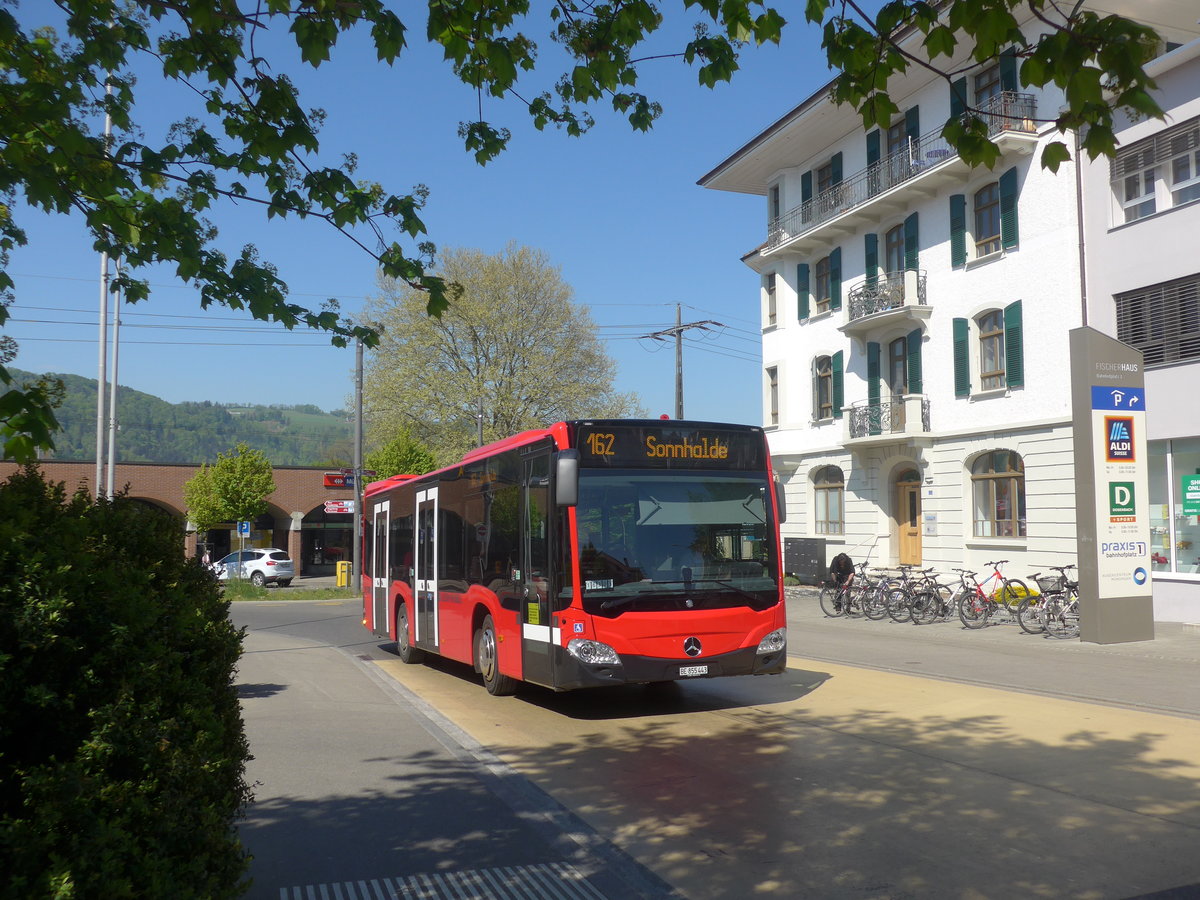 (216'345) - Bernmobil, Bern - Nr. 443/BE 855'443 - Mercedes am 22. April 2020 beim Bahnhof M�nsingen