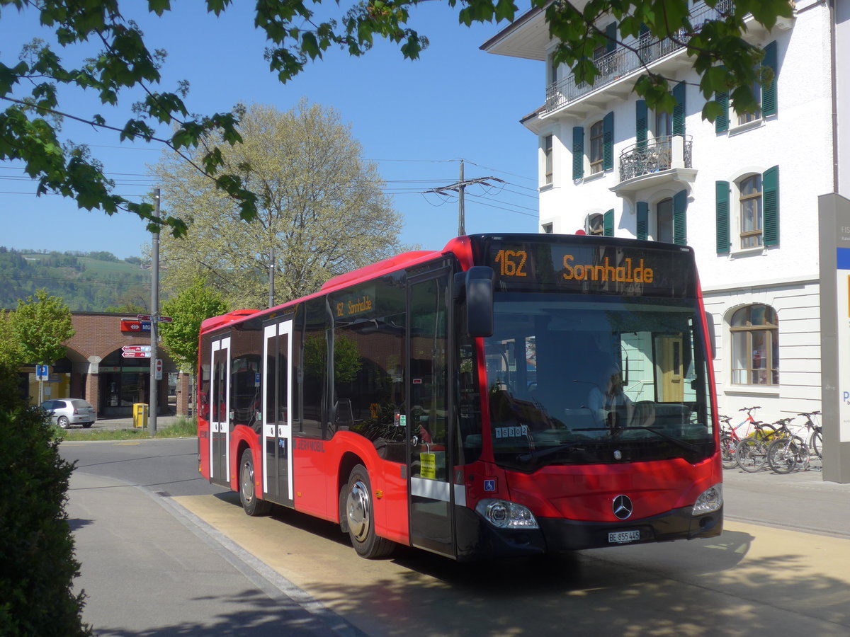 (216'346) - Bernmobil, Bern - Nr. 445/BE 855'445 - Mercedes am 22. April 2020 beim Bahnhof M�nsingen