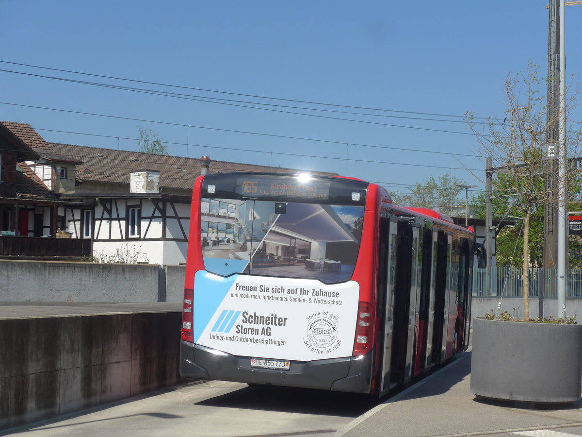(216'349) - Bernmobil, Bern - Nr. 173/BE 855'173 - Mercedes am 22. April 2020 beim Bahnhof M�nsingen