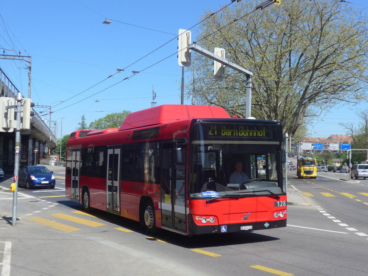 (216'375) - Bernmobil, Bern - Nr. 128/BE 624'128 - Volvo am 22. April 2020 in Bern, Sch�tzenmatte