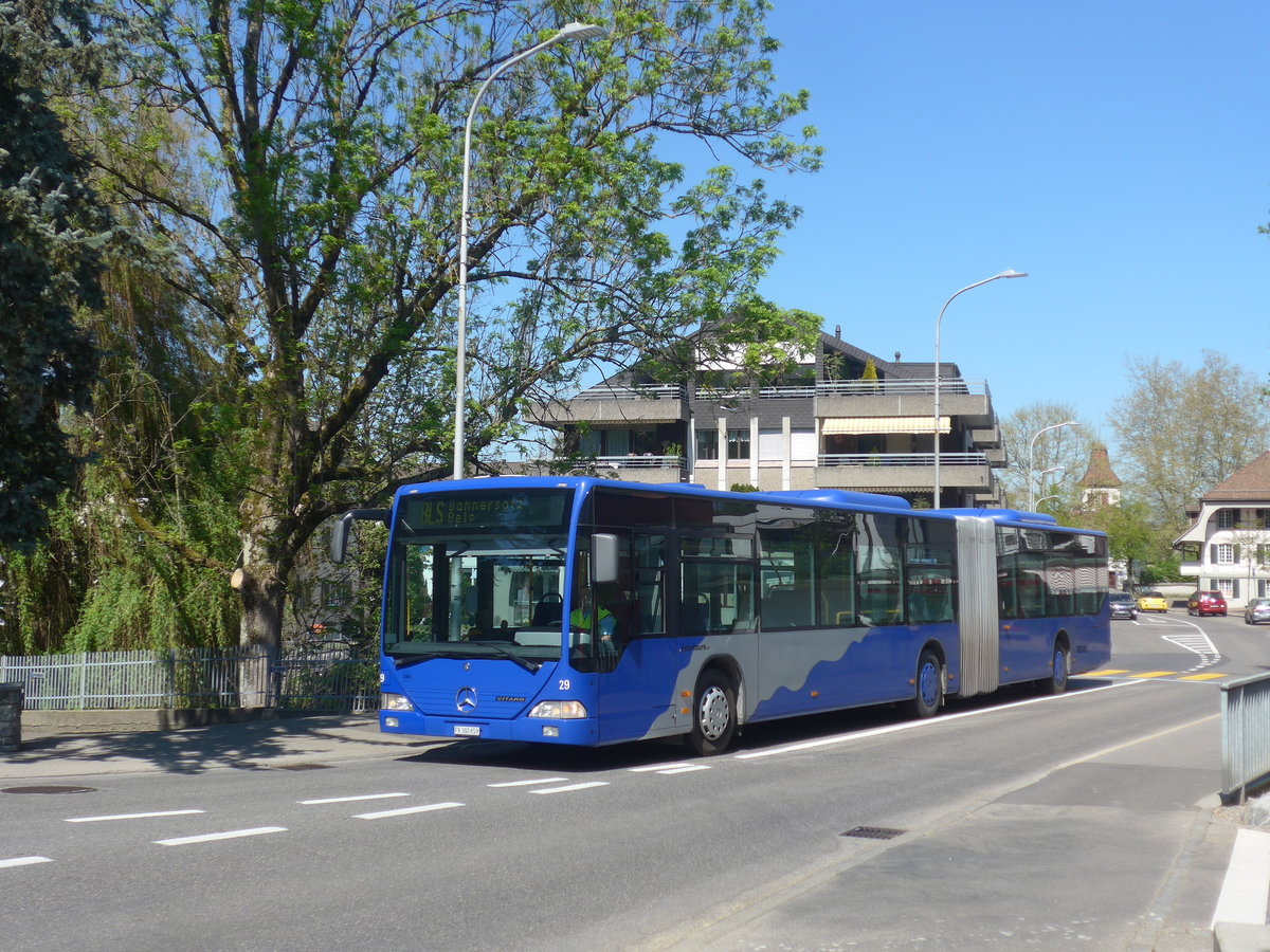 (216'384) - Intertours, Domdidier - Nr. 205/FR 300'659 - Mercedes (ex VZO Gr�ningen Nr. 29) am 22. April 2020 in Belp, Bahnhofstrasse