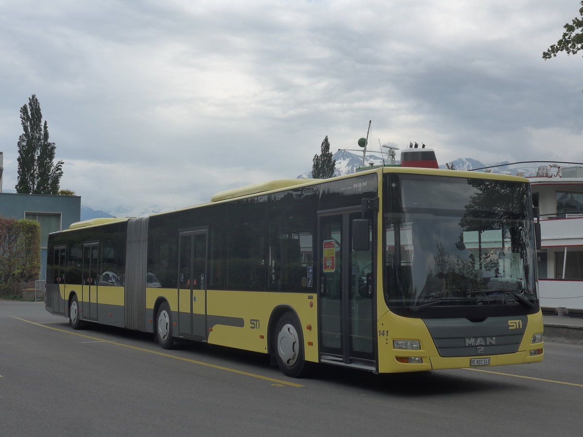 (216'458) - STI Thun - Nr. 141/BE 801'141 - MAN am 25. April 2020 bei der Schiffl�ndte Thun