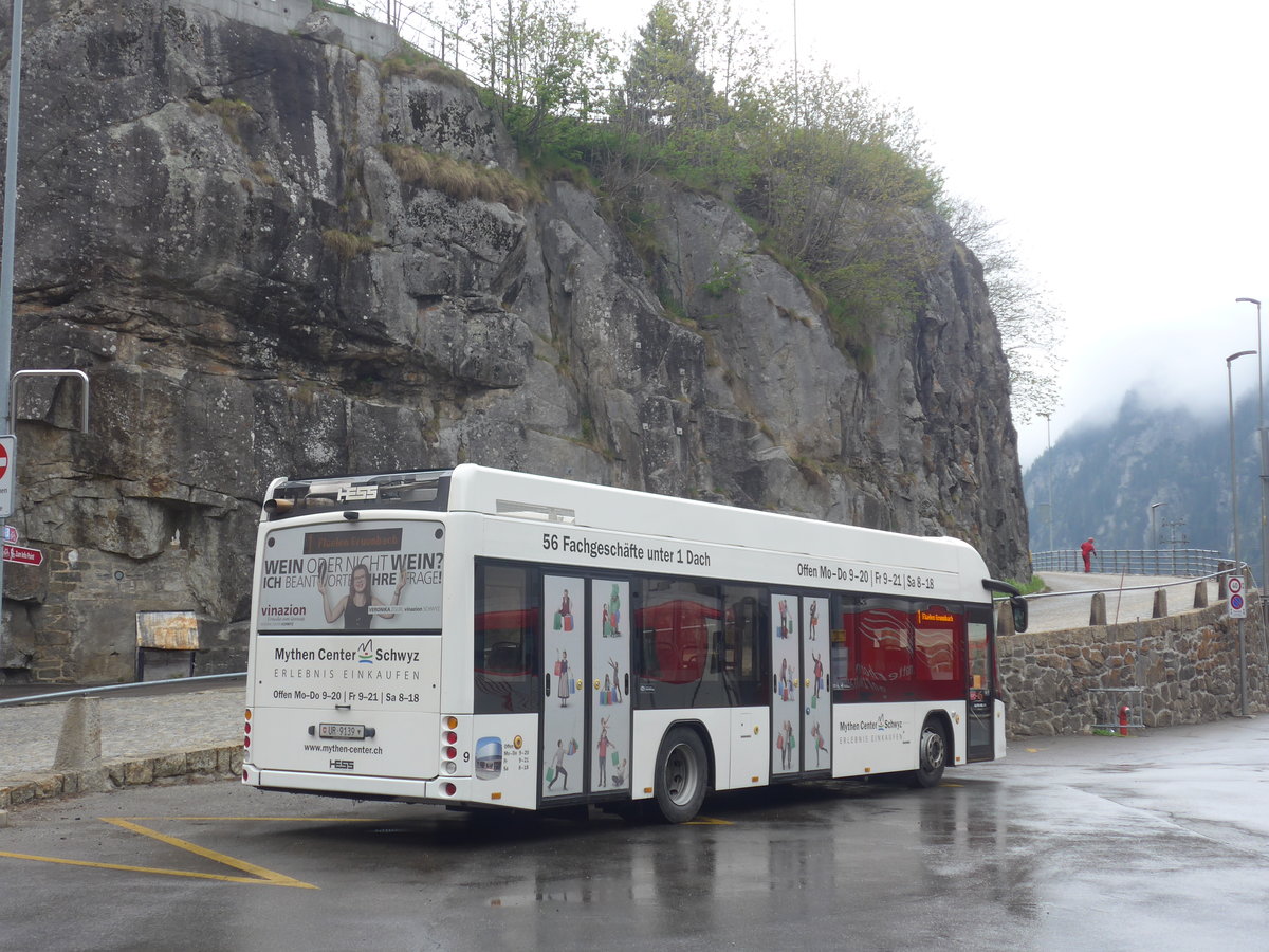 (216'540) - AAGU Altdorf - Nr. 9/UR 9139 - Hess am 28. April 2020 beim Bahnhof G�schenen
