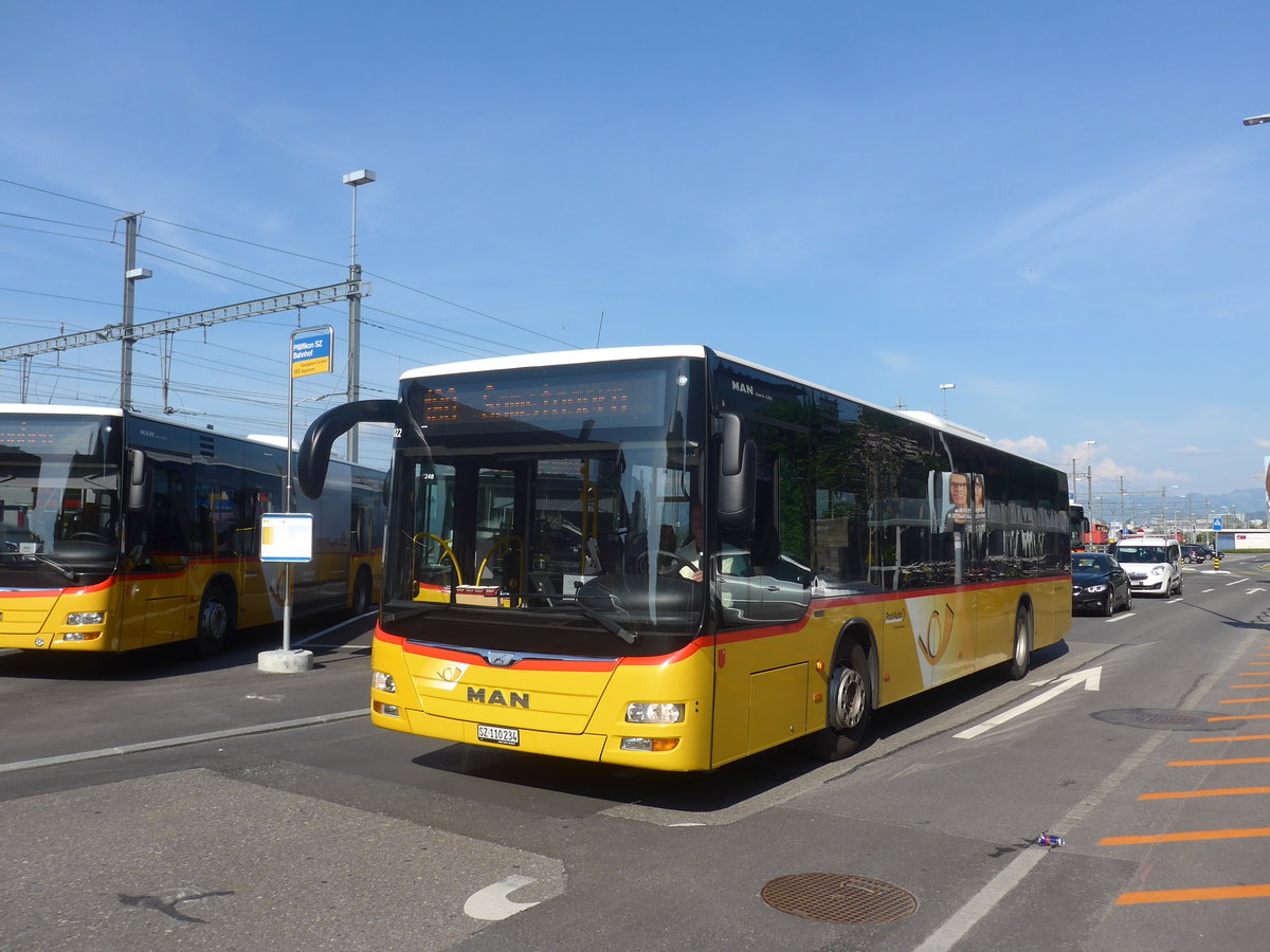 (216'889) - Lienert&Ehrler, Einsideln - SZ 110'234 - MAN (ex Schuler, Feusisberg) am 9. Mai 2020 beim Bahnhof Pf�ffikon