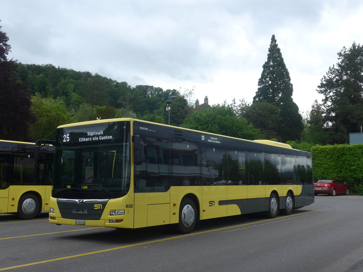 (217'022) - STI Thun - Nr. 602/BE 865'602 - MAN am 11. Mai 2020 bei der Schiffl�ndte Thun