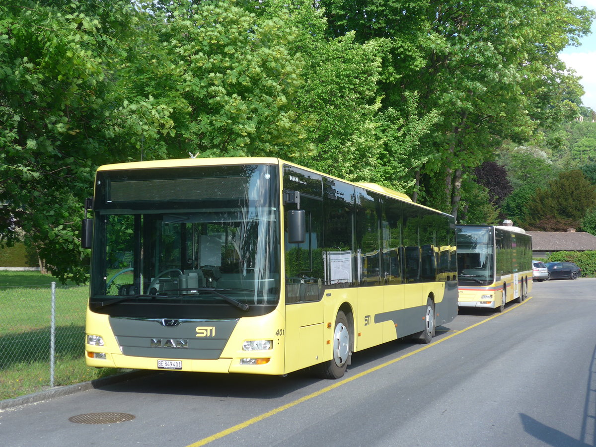 (217'082) - STI Thun - Nr. 401/BE 849'401 - MAN am 17. Mai 2020 bei der Schiffl�ndte Thun