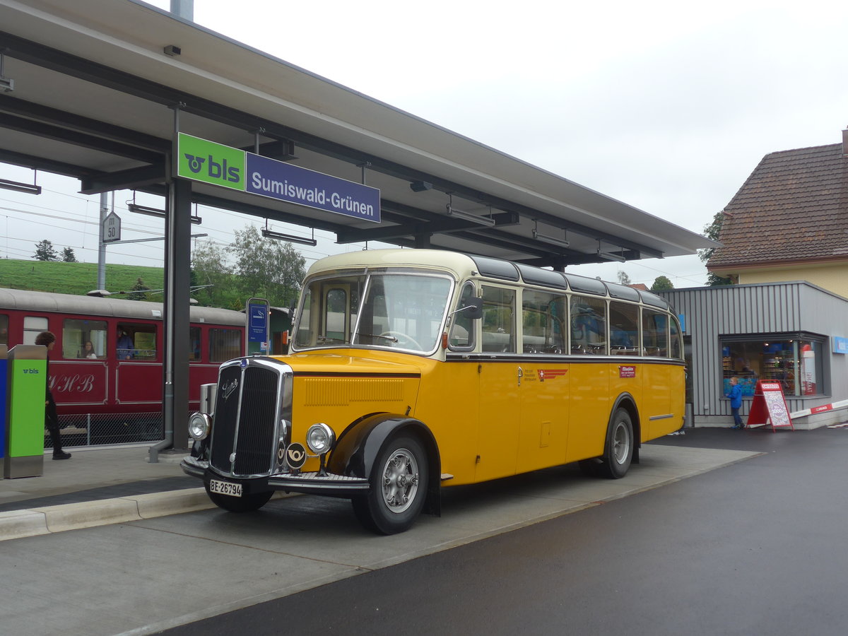 (217'967) - Loosli, Wyssachen - BE 26'794 - Saurer/R&J am 14. Juni 2020 beim Bahnhof Sumiswald-Gr�nen