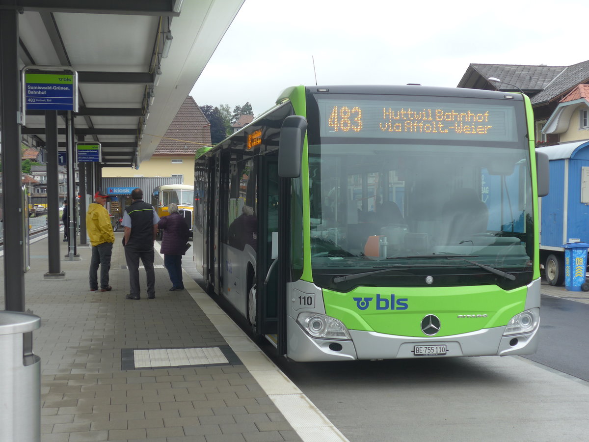 (217'979) - Busland, Burgdorf - Nr. 110/BE 755'110 - Mercedes am 14. Juni 2020 beim Bahnhof Sumiswald-Gr�nen