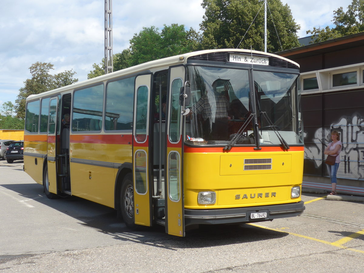 (218'198) - Ziegler, Pratteln - BL 76'492 - Saurer/T�scher (ex P 24'265) am 28. Juni 2020 beim Bahnhof Liestal