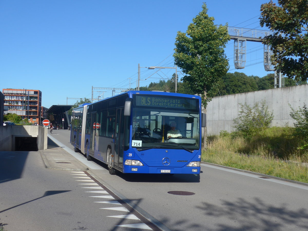 (218'424) - Intertours, Domdidier - Nr. 205/FR 300'659 - Mercedes (ex VZO Gr�ningen Nr. 29) am 4. Juli 2020 beim Bahnhof Bern Br�nnen Westside