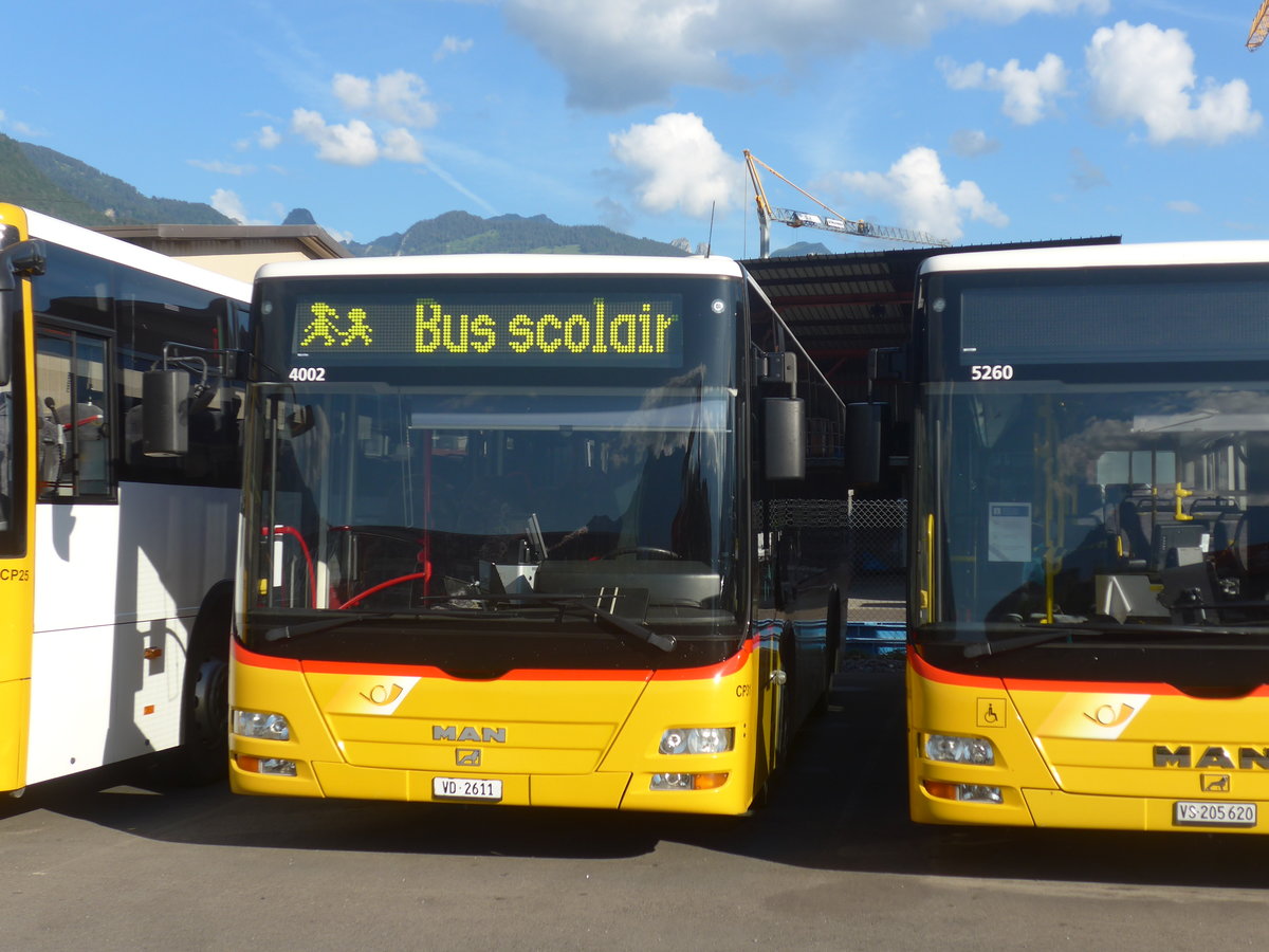 (218'959) - TPC Aigle - Nr. CP31/VD 2611 - MAN/G�ppel (ex CarPostal Ouest; ex R�mocar, Merveiler; ex CJ Tramelan Nr. 203) am 25. Juli 2020 in Collombey, Garage