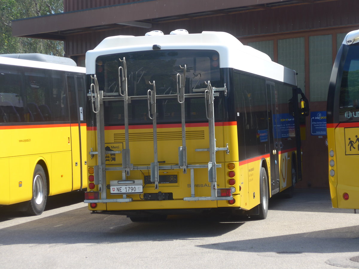 (219'037) - Auto-Transports, La C�te-aux- F�es - NE 1790 - Scania/Hess am 25. Juli 2020 in Yverdon, Postgarage