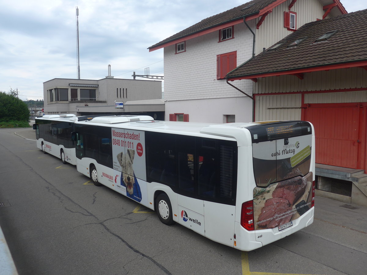 (219'345) - Knecht, Windisch - Nr. 442/AG 478'916 - Mercedes am 2. August 2020 beim Bahnhof M�genwil