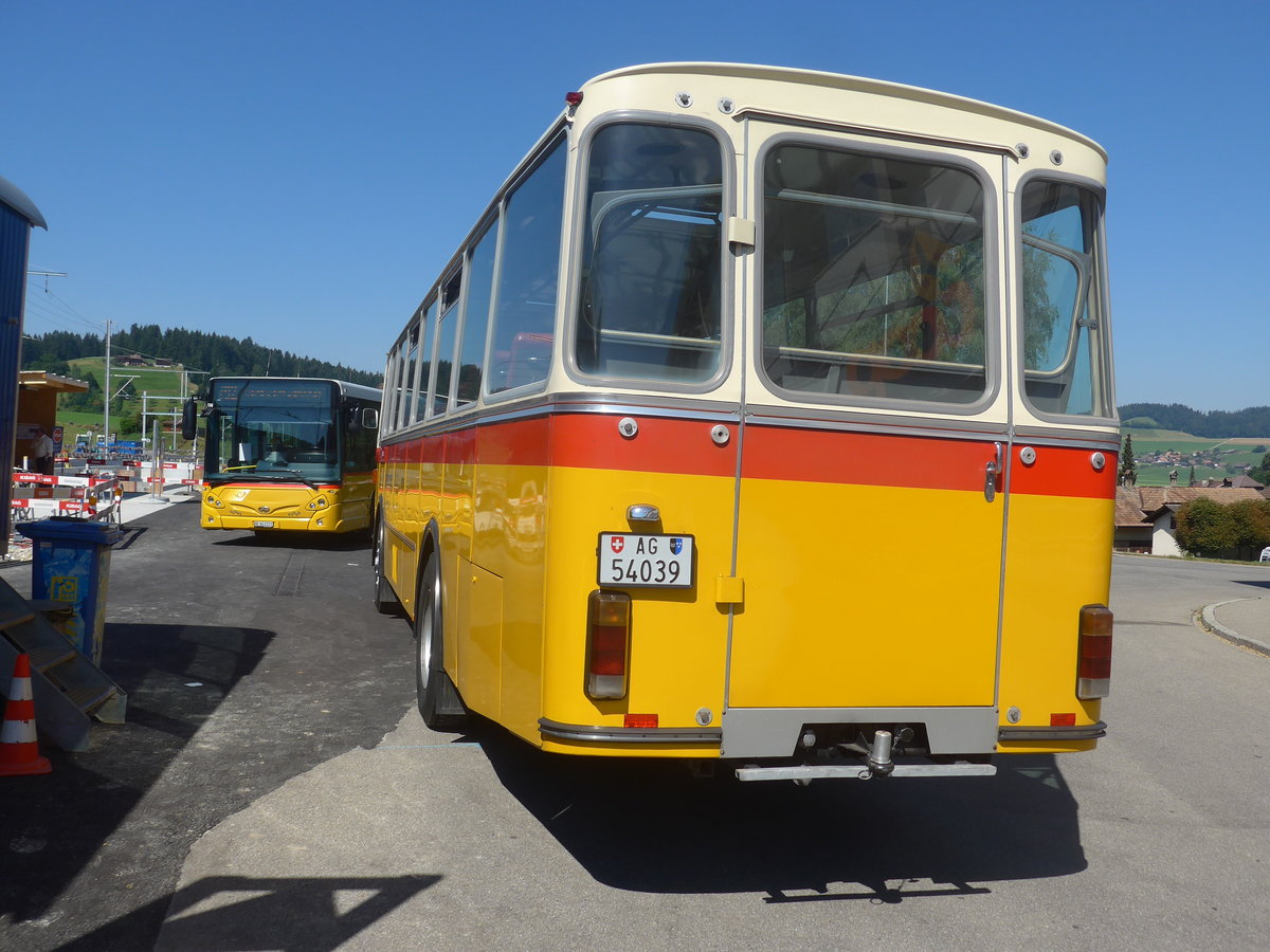 (219'565) - Birchler, Remetschwil - AG 54'039 - FBW/T�scher (ex Gerber, Winkel; ex Eggenberger, M�riken; ex Tanner, Bubendorf; ex P 24'803) am 9. August 2020 beim Bahnhof Biglen