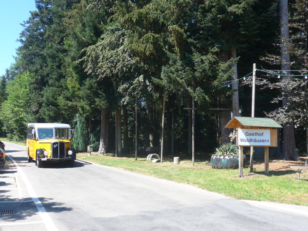 (219'578) - Schlapp, Cottens - FR 300'537 - Saurer/Saurer (ex SATEG, Lausanne; ex P 23'086; ex P 2138) am 9. August 2020 in Waldh�usern, Kurhaus