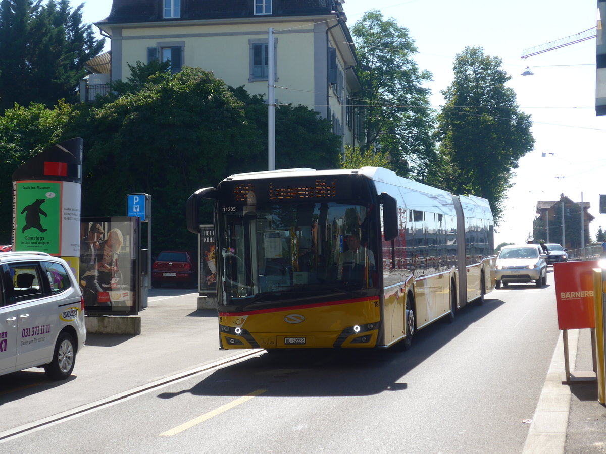 (219'598) - Steiner, Ortschwaben - Nr. 19/BE 52'222 - Solaris am 9. August 2020 beim Bahnhof Bern Europaplatz