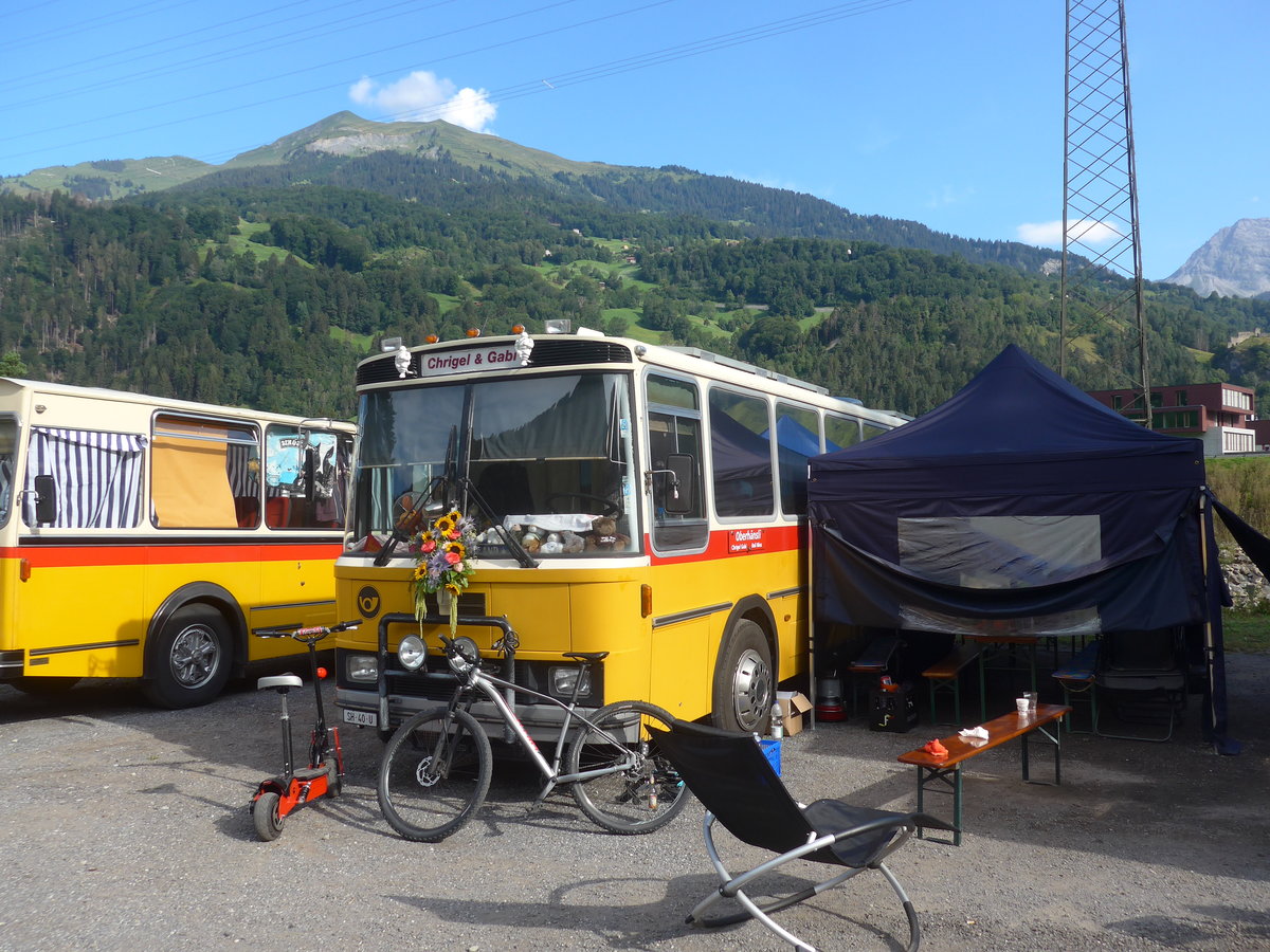 (219'683) - Oberh�nsli, Thayngen - SH 40 U - FBW/T�scher (ex Bus-Halter, Wil Nr. 9) am 16. August 2020 in Gr�sch, Bergbahnen