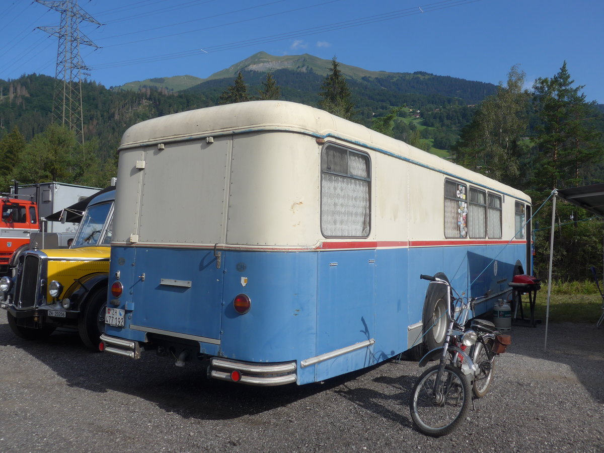 (219'701) - Oswald, Stallikon - ZH 477'192 - FBW/Hess (ex AAGR Rothenburg Nr. 44) am 16. August 2020 in Gr�sch, Bergbahnen