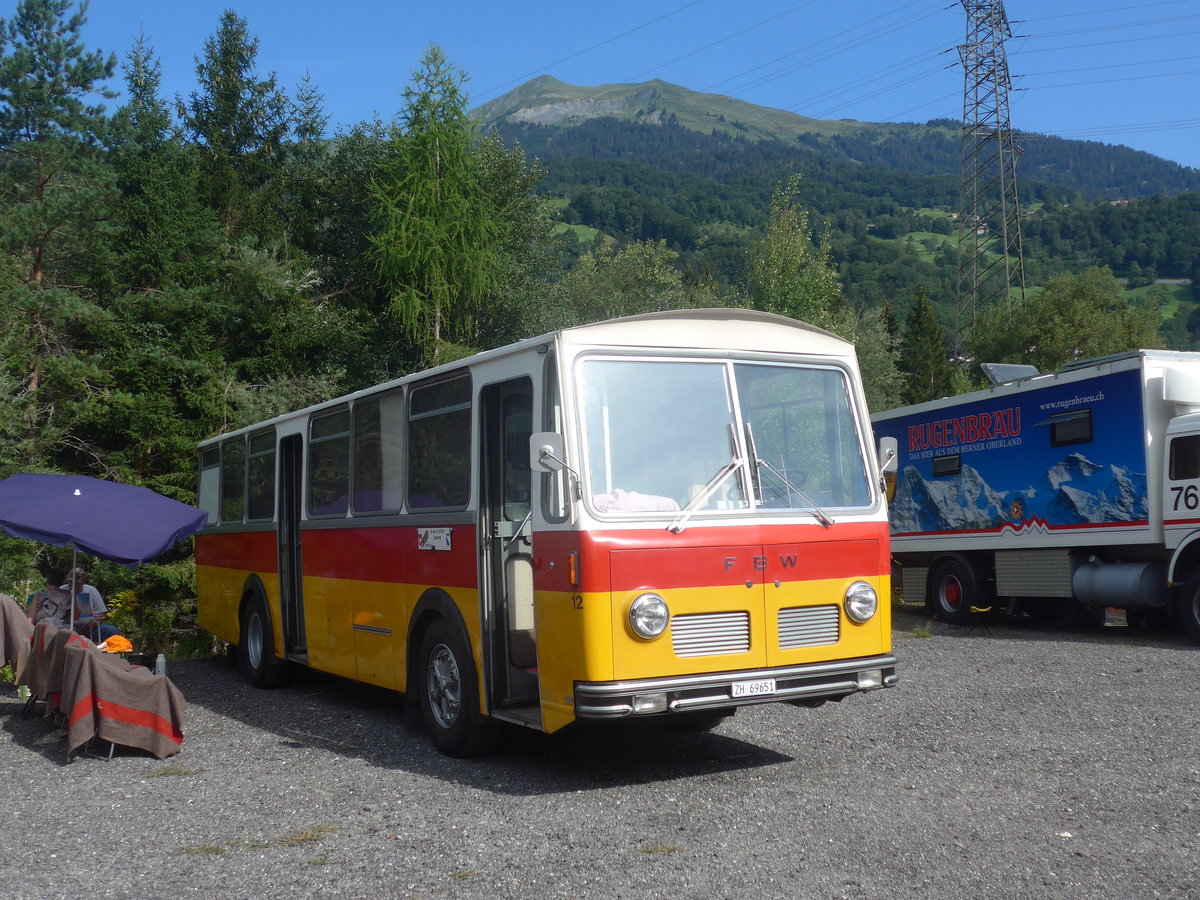 (219'720) - Tr�b, Oberrieden - Nr. 12/ZH 69'651 - FBW/R&J (ex Ryffel, Uster Nr. 12) am 16. August 2020 in Gr�sch, Bergbahnen 