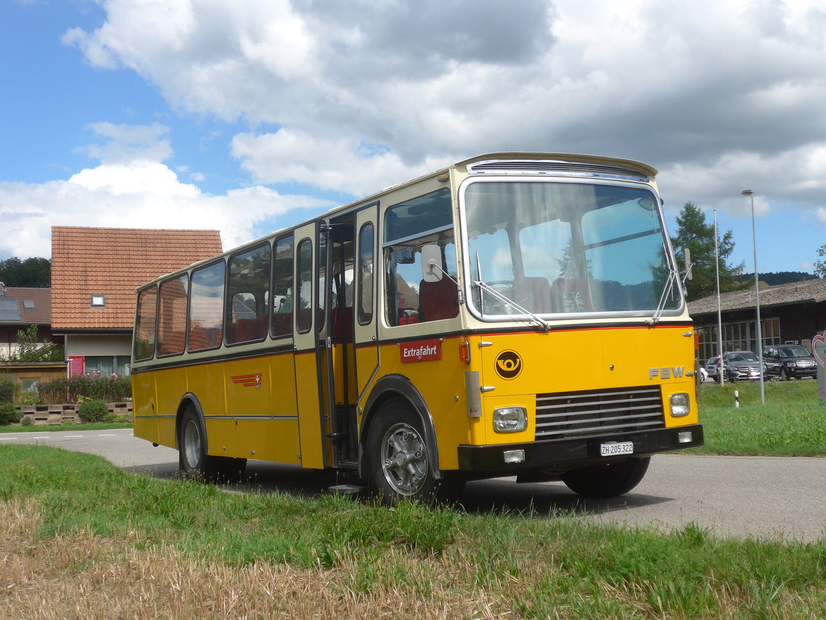 (220'149) - Wittig, N�rensdorf - ZH 205'322 - FBW/FHS (ex Tiemann, Oetwil Nr. 6; ex B�tra, Birr Nr. 28; ex Autocca, Visp; ex P 24'186) am 23. August 2020 in Wynigen, Landi