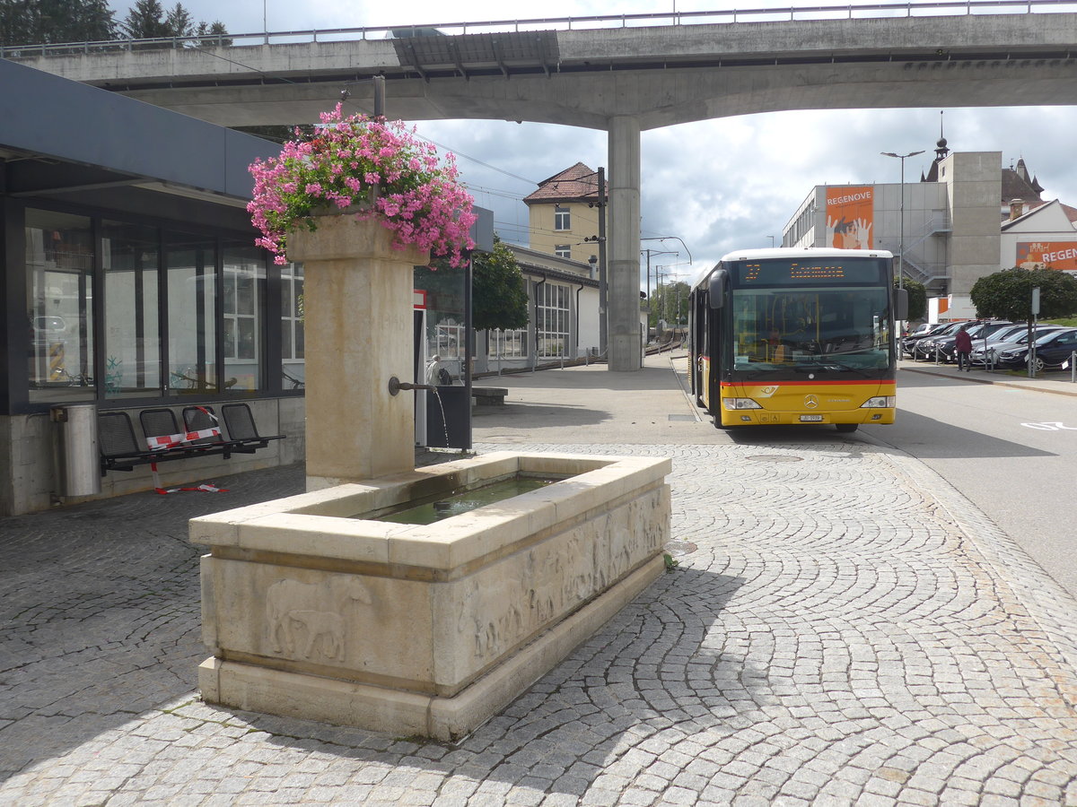 (220'397) - TSPG Saignel�gier - JU 1939 - Mercedes am 31. August 2020 beim Bahnhof Tramelan