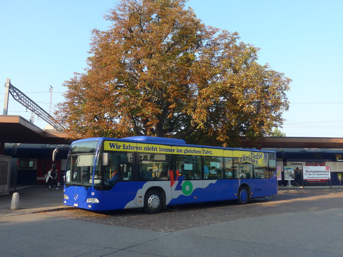 (220'562) - VZO Gr�ningen - Nr. 38/ZH 186'538 - Mercedes am 12. September 2020 beim Bahnhof Wetzikon