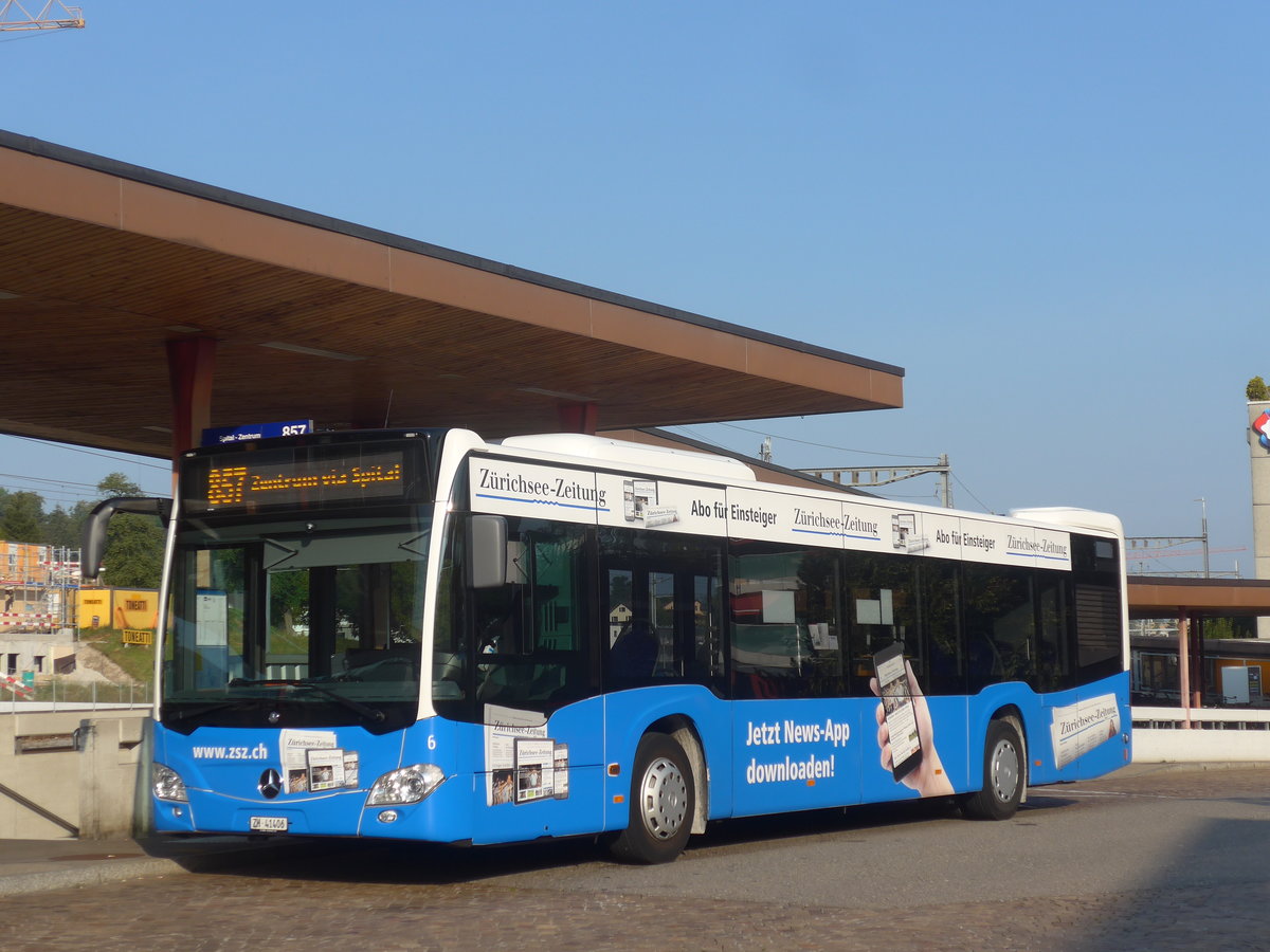 (220'569) - VZO Gr�ningen - Nr. 6/ZH 41'406 - Mercedes am 12. September 2020 beim Bahnhof Wetzikon